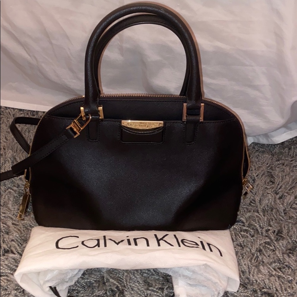 GUC Calvin Klein Saffiano Leather Top Handle